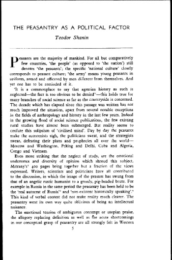 shanin 1966 the peasantry as a political factor 1 page 0001